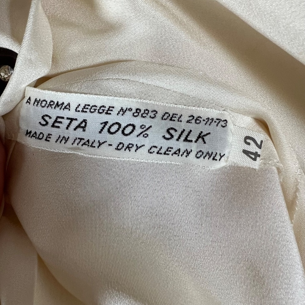 Vintage The Mediterranean Seattle by Roberto Avolio Milano 100%Silk Blouse Small - Picture 6 of 10